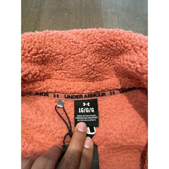 Under Armour Women’s Legacy Sherpa Full-Zip Jacket – Deco Rose Pink, Size Large - Picture 2 of 3